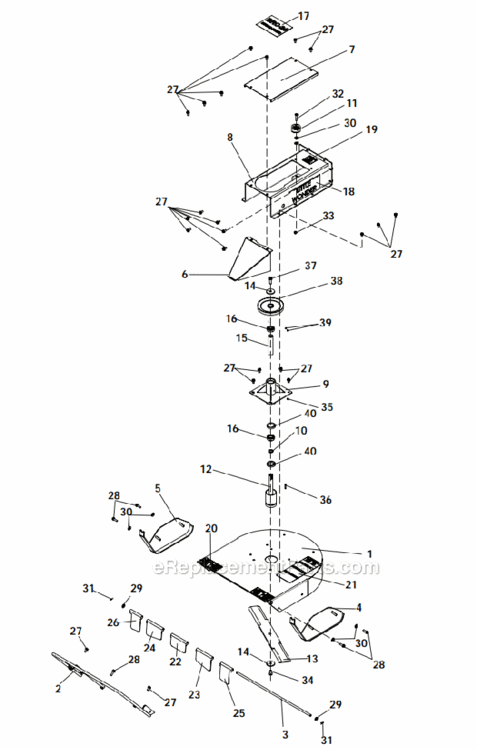 Deck_Assembly Diagram and Parts List for 5024-22-01  Little Wonder Brush Cutter